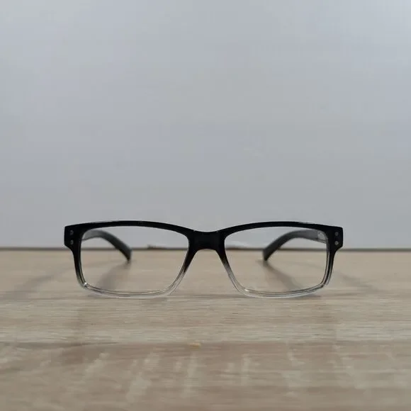 Gammaray Optics M04 Rectangular Eyeglasses Black Clear Plastic Frames