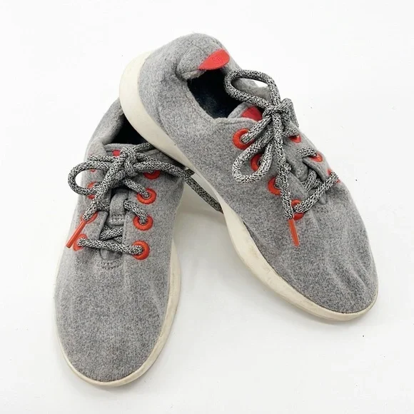 AllBirds Runners Wool Lace Up Sneakers gray orange size 6