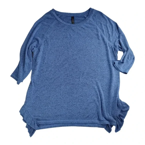 Lane Bryant Women's Size 14/16 Marled Blue 3/4 Sleeves Knit Top