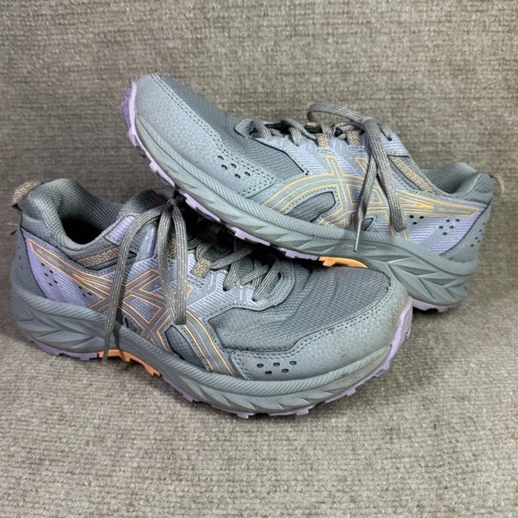 ASICS Gel Venture 9‎ Womens 9 Grey Purple Trail Running Shoes 1012B314 Wide