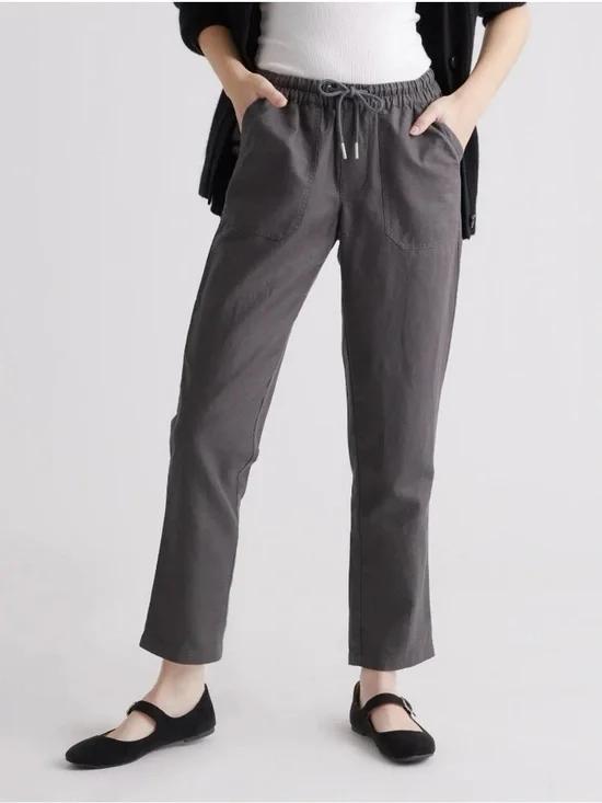 QUINCE Cotton Linen Twill Straight Leg Pant