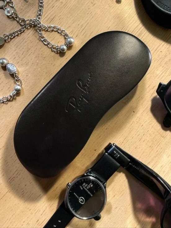 Ray-Ban Black Leather Glasses Hardcase