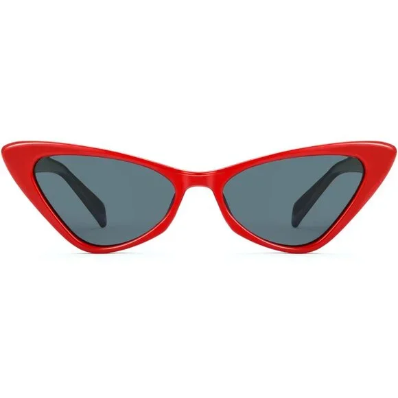 Retro Cat Eye Polarized Sunglasses for Women Vintage Tinted Lens Trendy Cateye