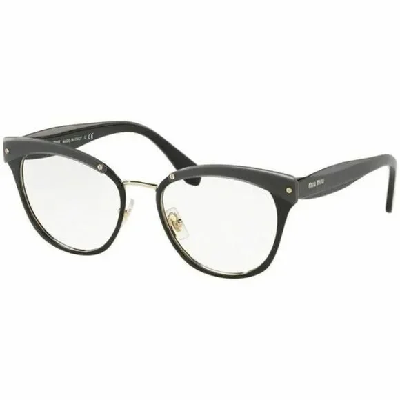 Miu Miu Cat Eye Style Eyeglasses Black W/Demo Lens