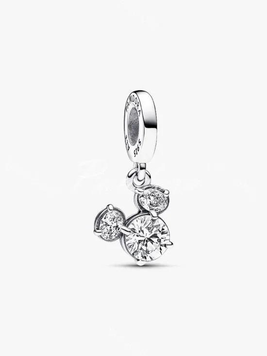 Pandora Disney Mickey Mouse Sparkling Head Silhouette Dangle Charm