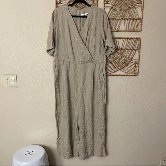 Everlane Linen Jumpsuit‎ Jumper European Flax Women's Sz 10 B43