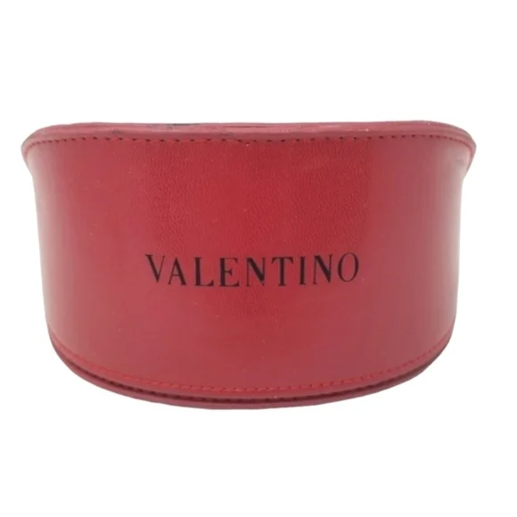 Valentino Leather Sun Glass Eye Glasses Spectacle Case Red Unisex