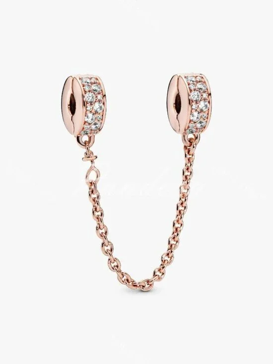 Pandora Clear Pavé Safety Chain Clip Charm
