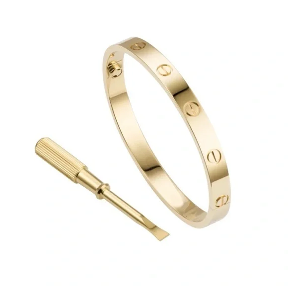 Generic Stainless Steel Screw Cuff Bangle Bracelet with Screwdriver in Gold