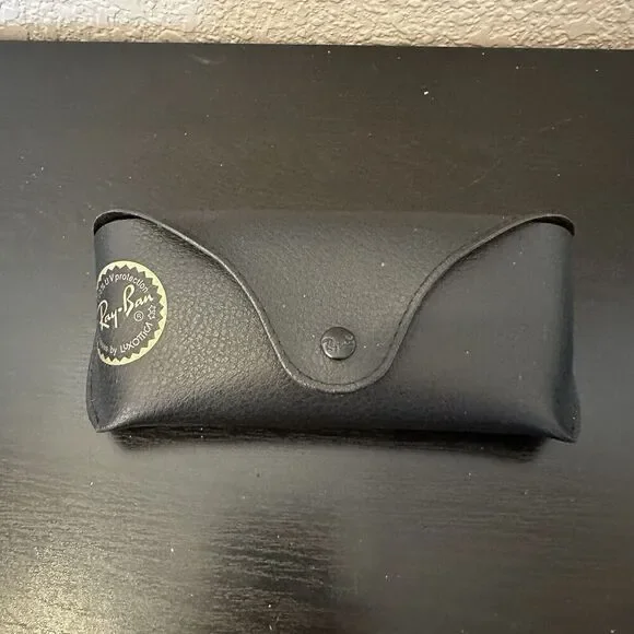 Ray-Ban Leather Case Only Black Gold Embossed‎