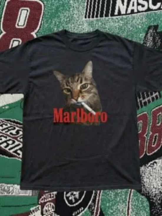 black cat mbr t-shirt cat marlboro