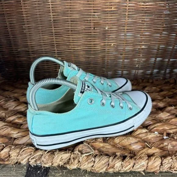 Converse Sz 6 Women's Teal Low Top Lace‎ Up Sneakers