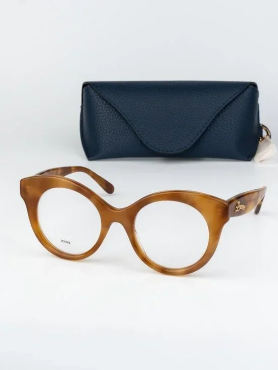 Loewe CURVY Women Eyeglasses Havana Round LW50074I 053 NEW AUTHENTIC