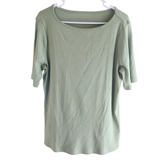 Appleseed's Womens Green Short Sleeve Round Neck T-Shirt Size L C28