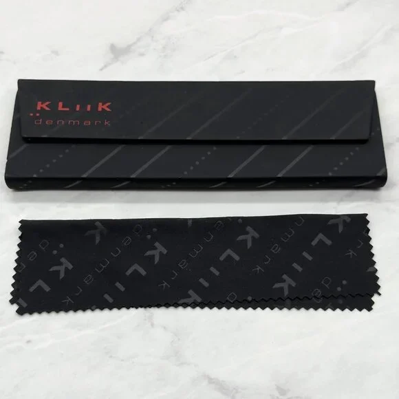 Kliik Denmark Eyeglass Hard Case Trifold Foldable Magnetic Closure Black Red