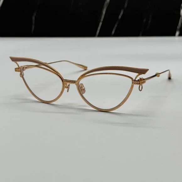 NEW VALENTINO GLASSLINER VLX-118F CAT EYE GOLD EYEGLASSES