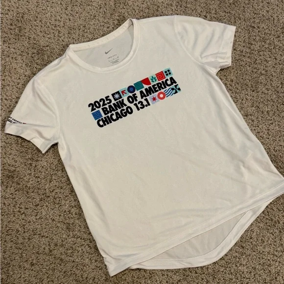 🔥 Nike Chicago 2025 13.1 Half Marathon Dri-FIT Synthetic Finisher Shirt Race Tee