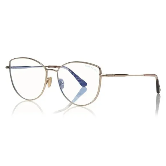 NEW TOM FORD EYEGLASSES GOLD/HAVANA WOMEN CAT EYE EYEWEAR