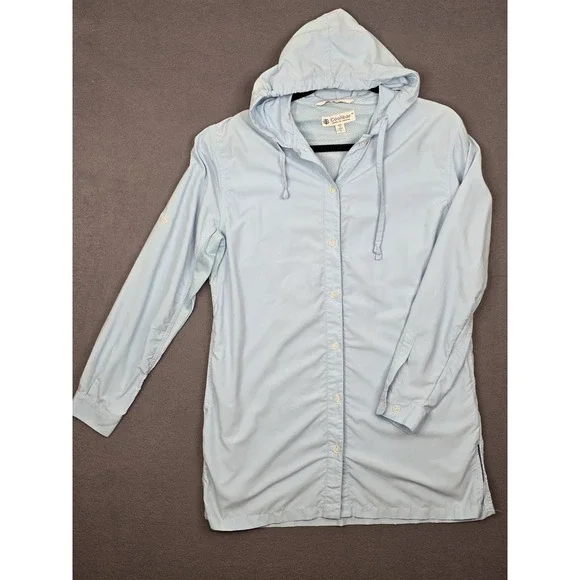 Coolibar Womens S Iztapa Blue Beach Shirt‎ Hoodie Tunic UPF 50+ Sun Protection