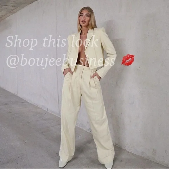 H&M Wide-Leg Twill Pants