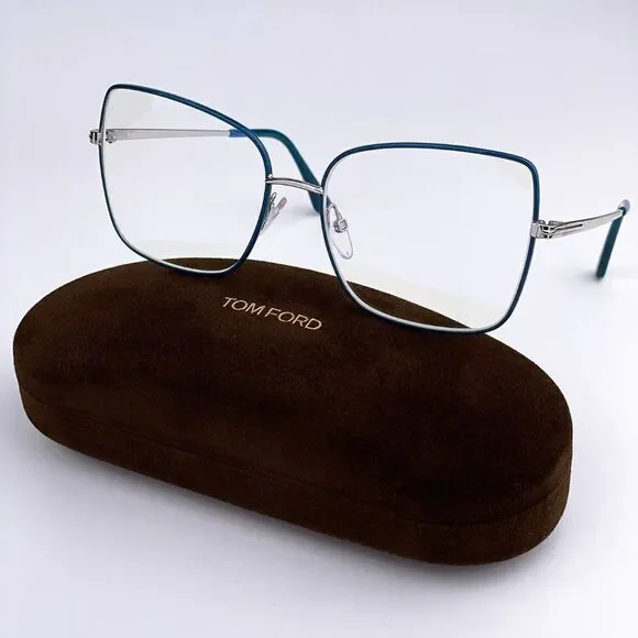 SALE! NEW TOM FORD FT5613-B 098 Butterfly Blue Block Metal Women Eyeglasses