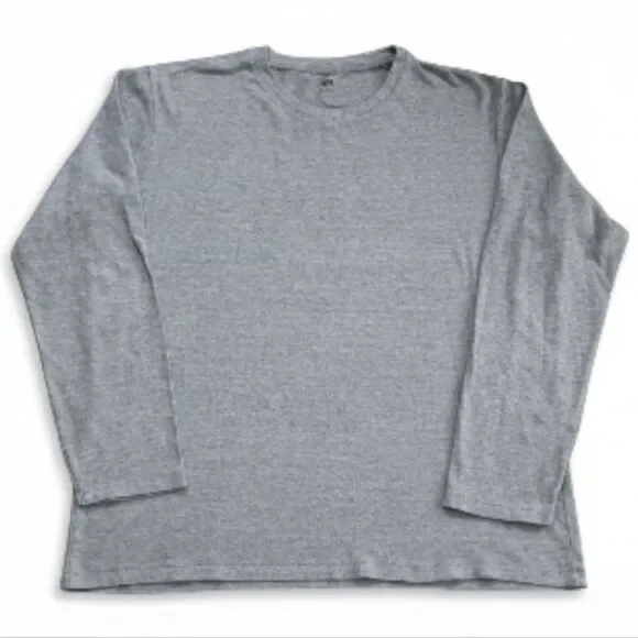 Uniqlo Long Sleeve Gray Top Size XL 100% Cotton