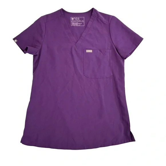 FIGS Purple Women’s Scrub Top Short Sleeve V-Neck XS