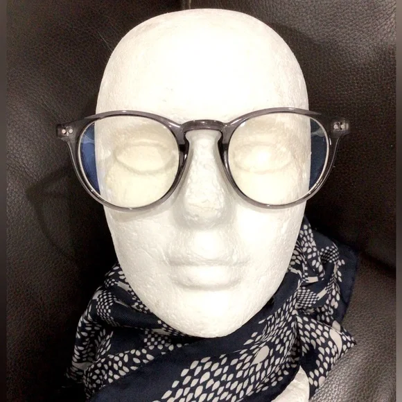 Compliments by DIFF Smoke Crystal Round Blue Light Eyeglasses