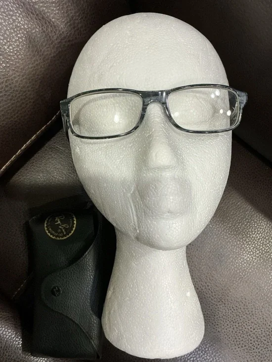 Ray-Ban Black/Gray Rectangular Eyeglass Frames RB5135