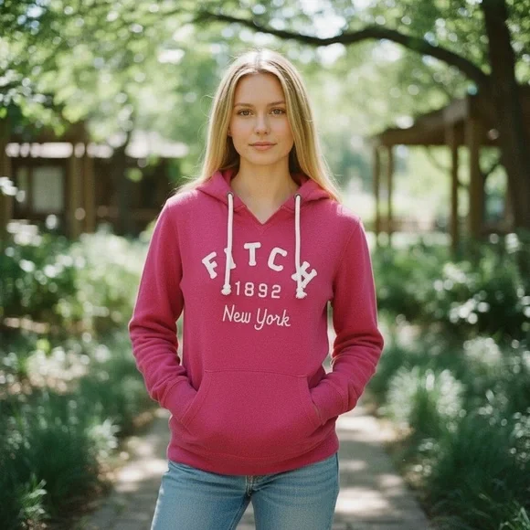 Abercrombie & Fitch Y2K Pink Spell Out Hoodie M L sweatshirts