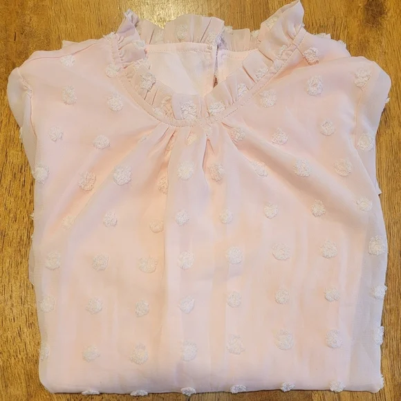 Womens Large Baby Pink Light Weight Shein Blouse