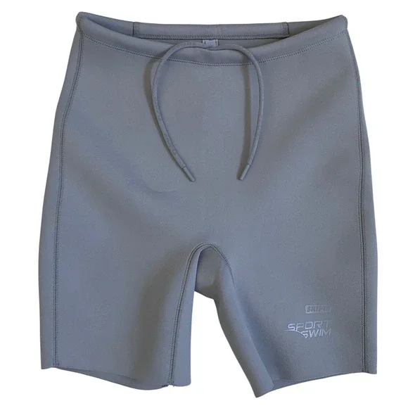 SKIMS Sport Swim Mid Thigh Short Chrome Gray SW-MWS-0053 XS NWT