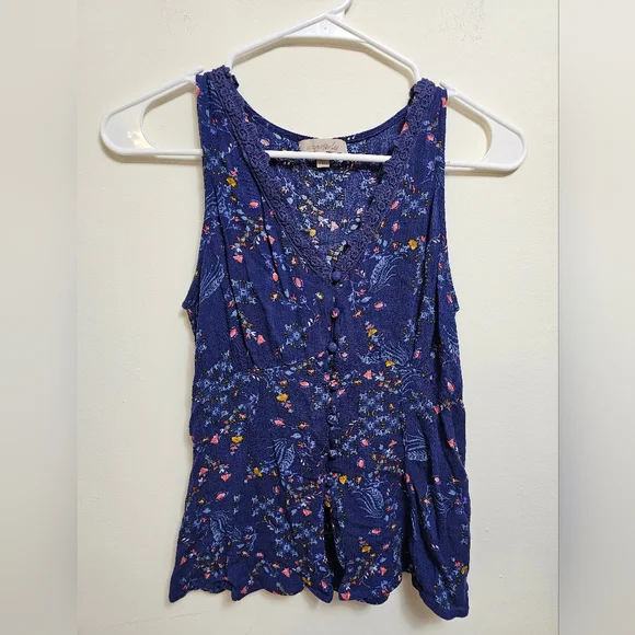 Wonderly Blue Sleeveless Tank Top‎