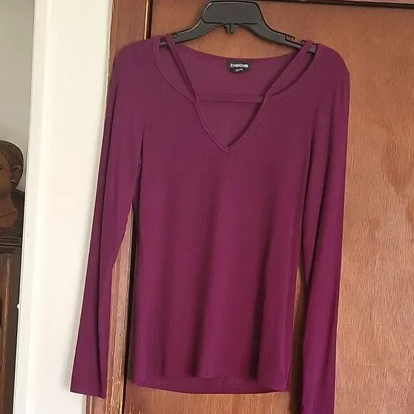 Bebe Women's Purple Long Sleeve Top