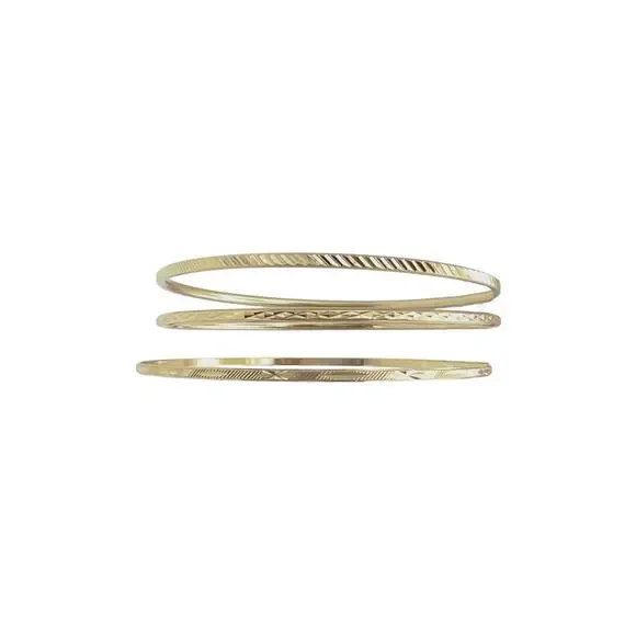 L GEORGE Designs Gold Plated Bangle Bracelet Bunch Set of 3