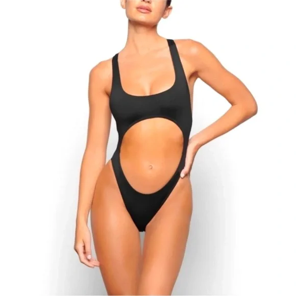 SKIMS Monokini One Piece Swim Cut Out ONYX
