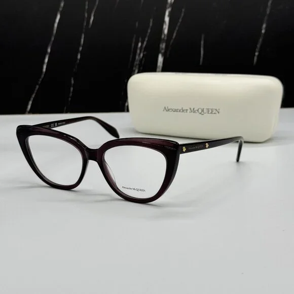 NEW ALEXANDER MCQUEEN AM0253O 003, HAVANA WOMEN CAT EYE EYEGLASSES