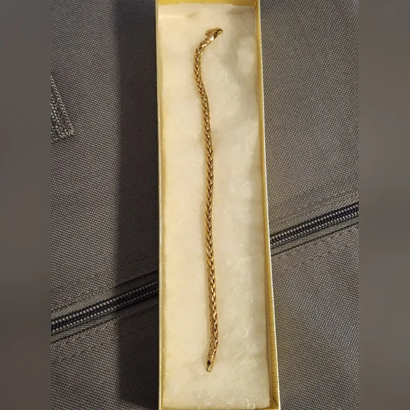 Solid 10K Gold Italian Chain Bracelet – 4g – Clasp Stamped 417 – Vintage