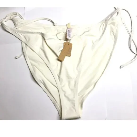 SKIMS Signature Swim Dipped Tie Bottoms Marble White NWT Size 4X
