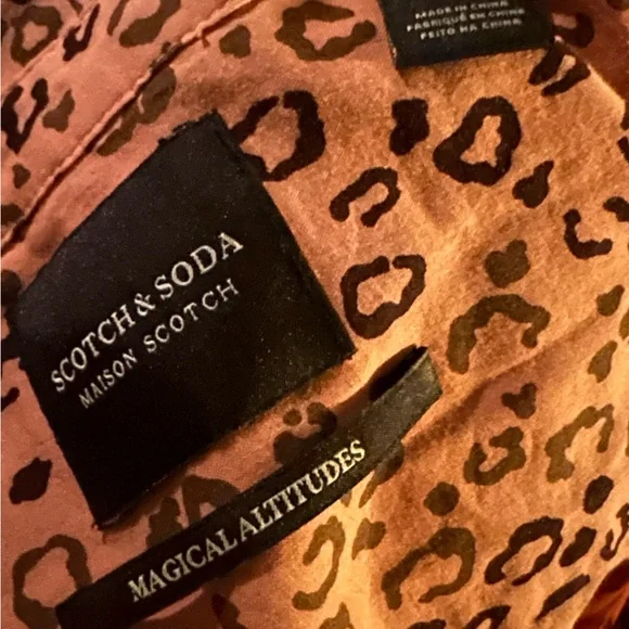 Scotch & Soda Cheetah Print Pattern Long Sleeve Button Down Top Size S So Soft