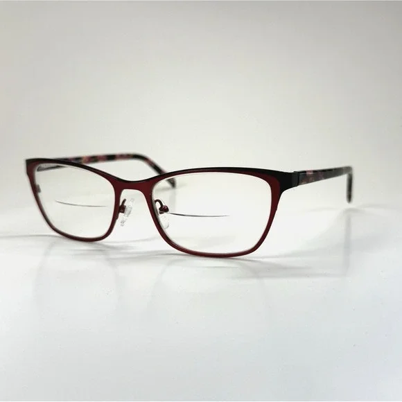 LAURA ASHLEY Caroline Eyeglasses Frame Only 53-17-135 Dark Burgundy Red Full Rim