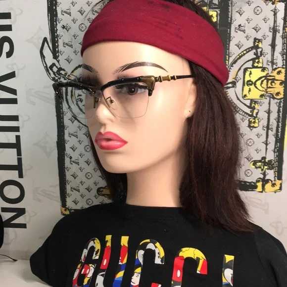 New Authentic Gucci Black and Brown Eyeglasses GG0660o 001