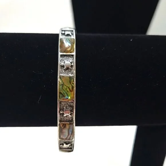 Vintage Silver and Abalone Bracelet