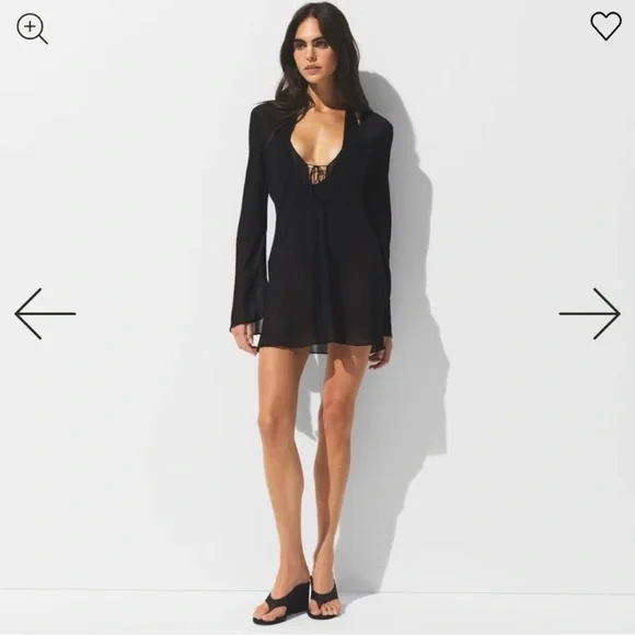 Skims Sheer Coverups Long Sleeve Mini Dress