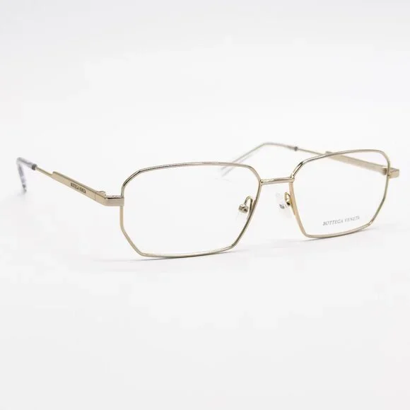 NEW BOTTEGA VENETA EYEGLASSES BV1073O 002 SQUARE GOLD UNISEX EYEWEAR