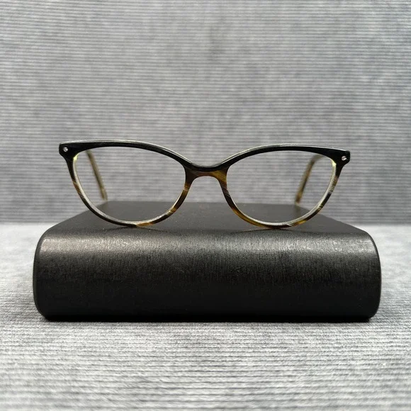 Bulova Newport Black Horn Cat Eye Eyeglasses Frames 52-17-135 NEWPORT BKHRN