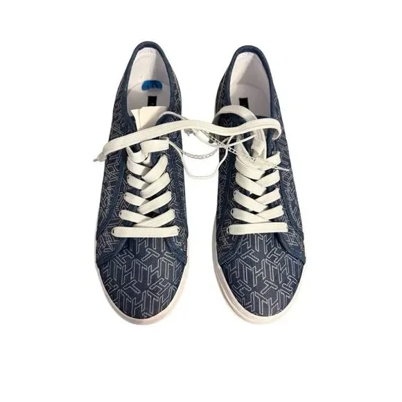 Brand New Tommy Hilfiger Bekimo Blue White Platform Sneakers Size 10