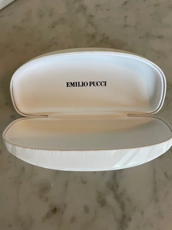 EMILIO PUCCI White Sunglass Hard Clam Shell Large Case