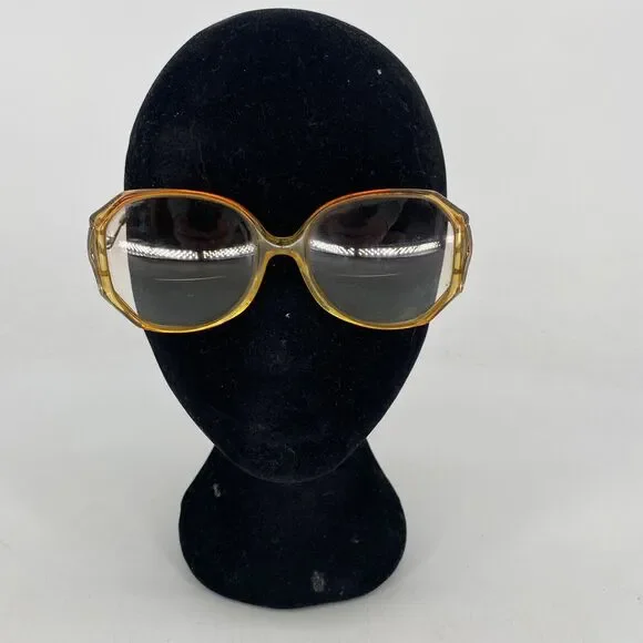 Vintage Metzler Eyeglasses Frames Amber Oversized Square 57/80 482 130 Womens