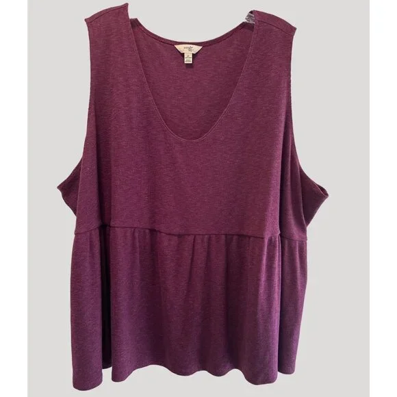 Terra & Sky Women's Plus Size Purple Sleeveless Top 4X (28W-30W) - Stylist